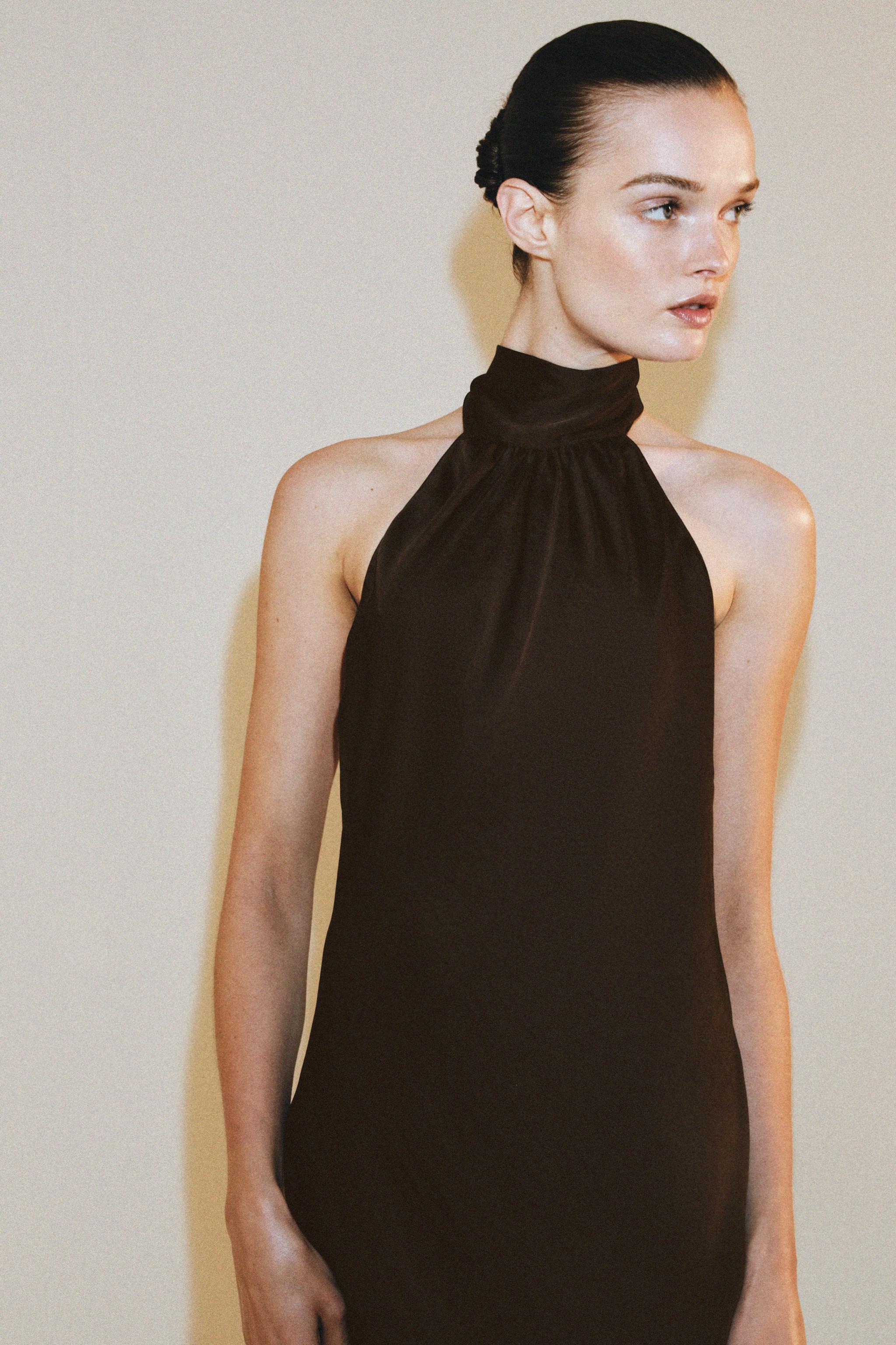 ZW COLLECTION SATIN HALTER DRESS